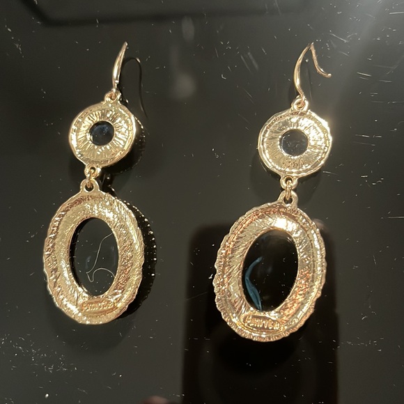 Gold Tone and Turquoise Earrings. - Picture 3 of 3